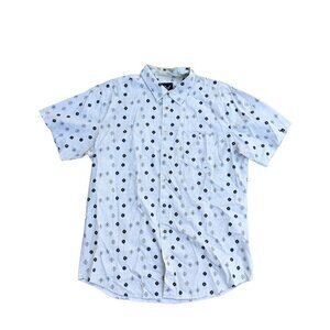 LOST KEEPING IT UNREAL Button Down Shirt Men's LARGE Beige Short Sleeve Collar‍‍